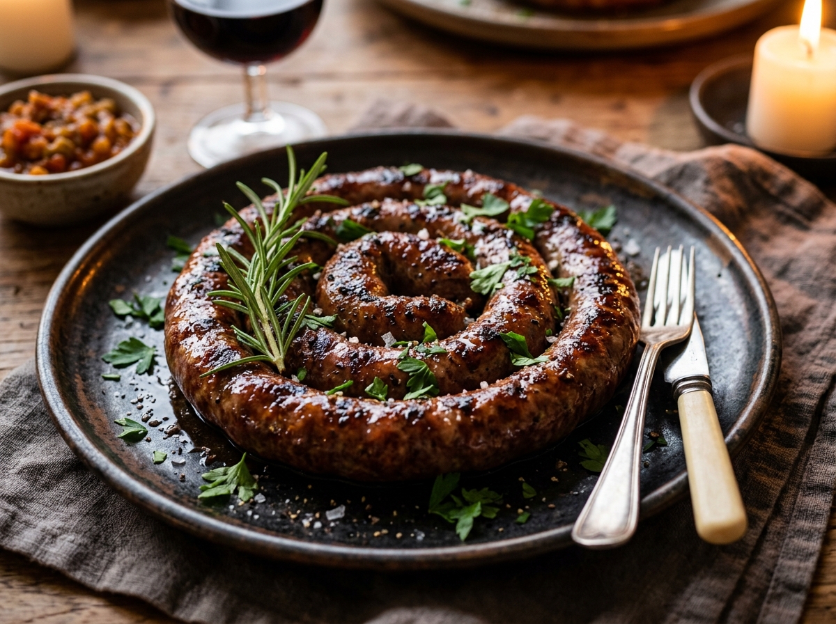 Flame-grilled authentic South African spiced boerewors sausage at AJ's Kitchen Pretoria