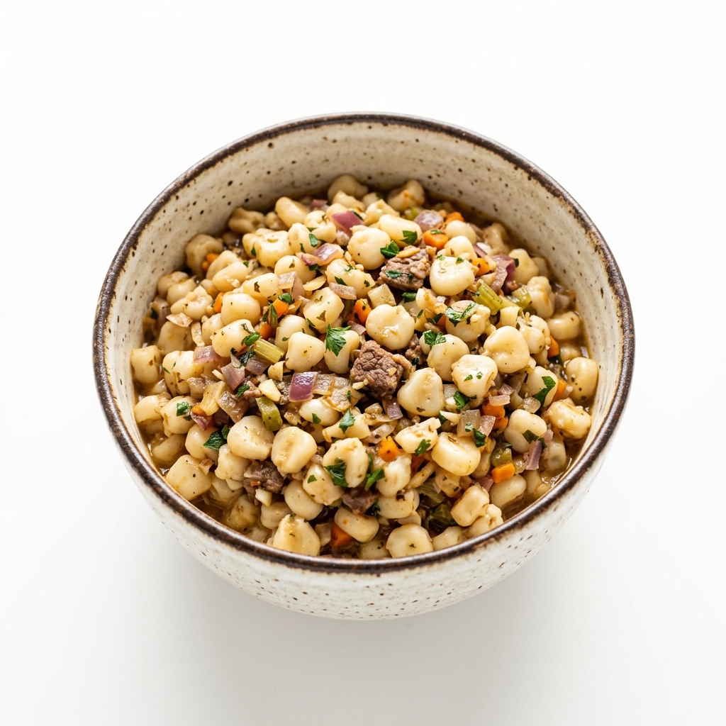 Slow-cooked tender South African cracked corn Samp